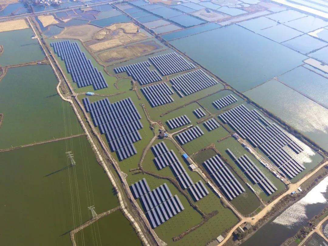 A Fishery-solar Masterpiece in the Watery Town - www.js69.com's 110 MW PV Project in Tongling, Anhui Province Successfully Connected to the Grid for Power Generation